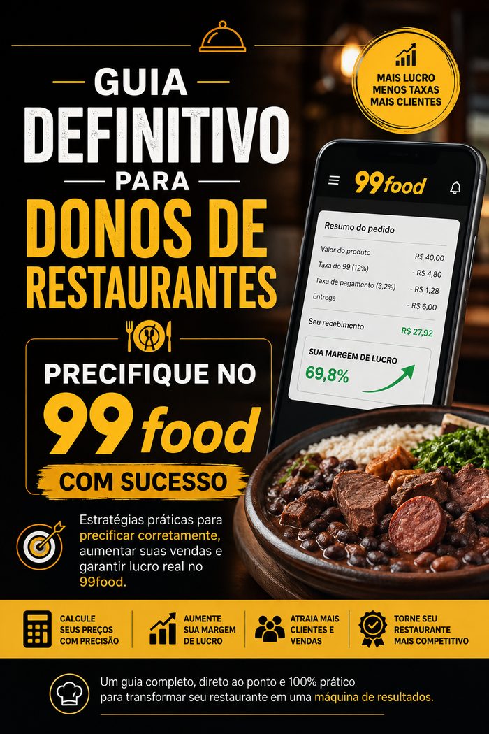 Capa do Guia Definitivo para Donos de Restaurantes: Precifique no 99Food com Sucesso